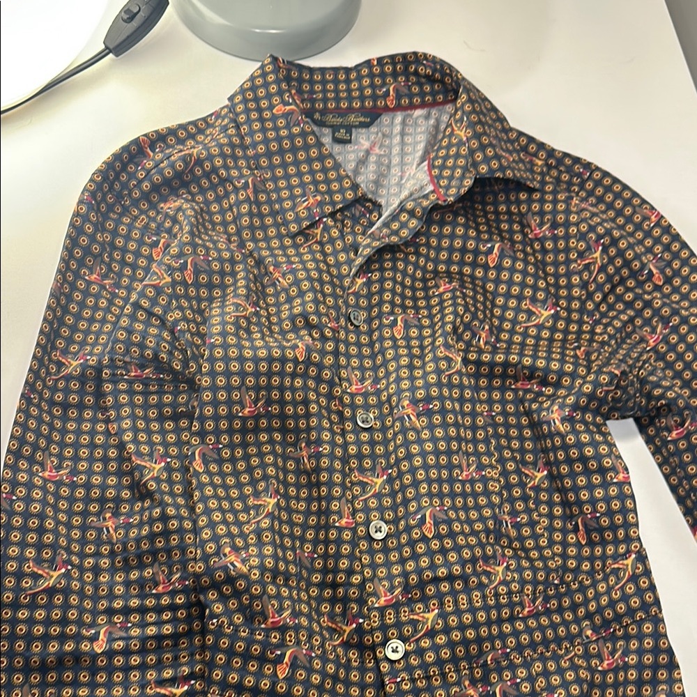 Brooks Brothers Casual Button Down Dress in Black and Red
